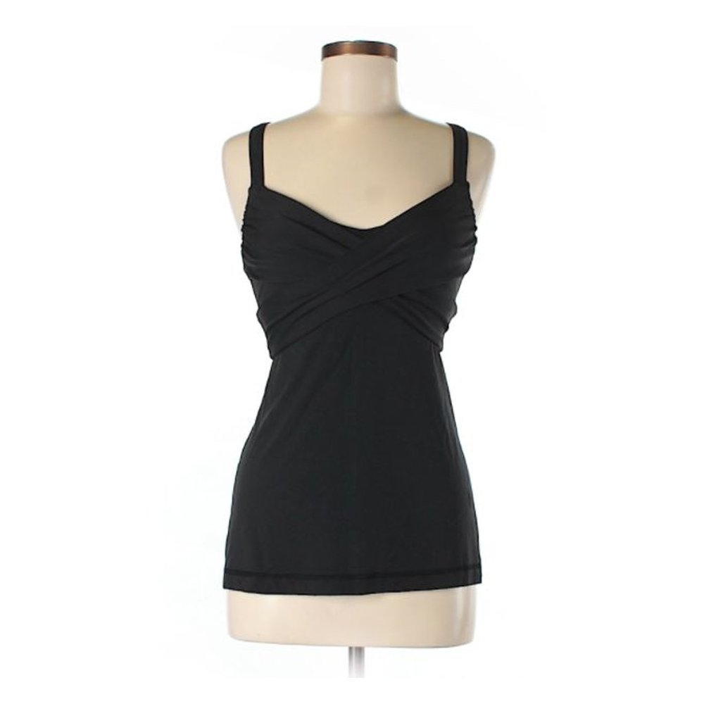 Lululemon Size 6 Black Sweetheart Tank with Cutouts